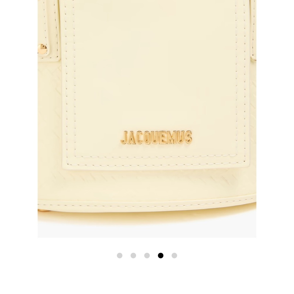 Jacquemus Pastel Yellow Textured Leather Tote Bag - Picture 4 of 6